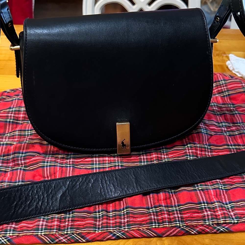 Polo by Ralph Lauren Black saddle Crossbody Bag
